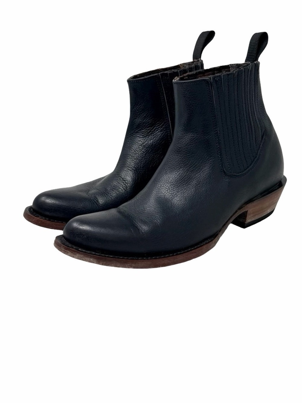 J.B. Dillon Chelsea Western Ankle Boots Size 8 Black Leather Boho Cowgirl Rugged